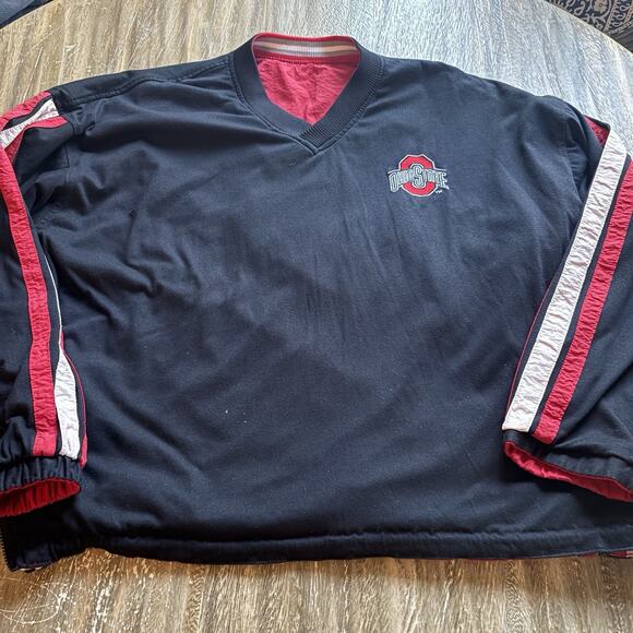 Vintage 1990s Ohio State Buckeyes Starter XL Reversible Pullover Sweatshirt - Picture 7 of 9